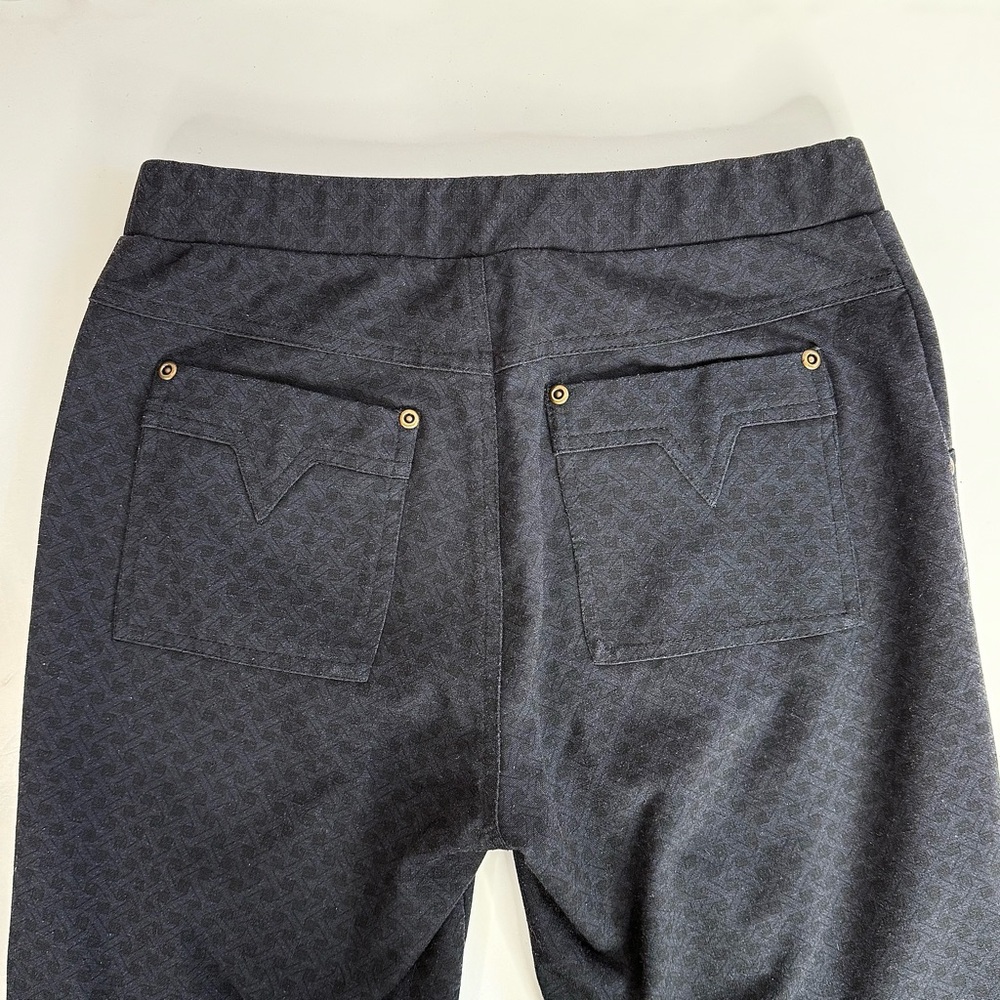INSIGHT 26.5 Inch Waist Black Jacquard Print Pull On Slim Fit Size 4 Pants - Picture 5 of 13